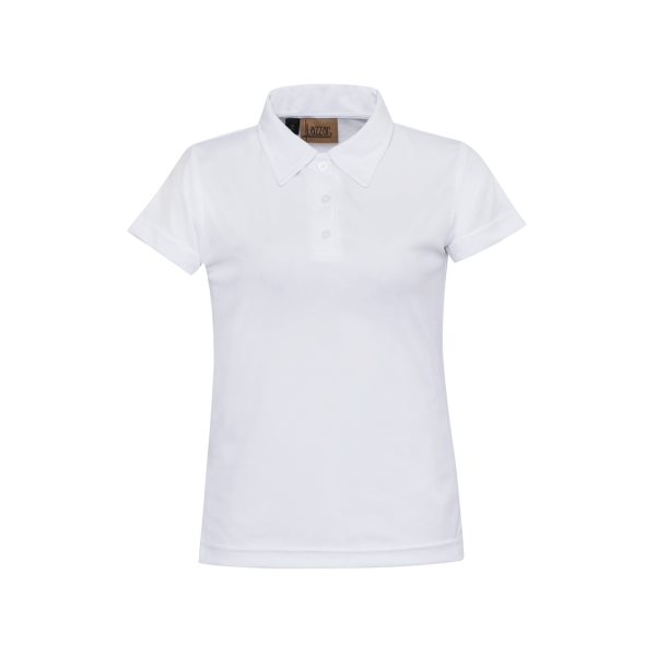 White Dry Fit Performance Short Sleeve Polo Shirt For Women